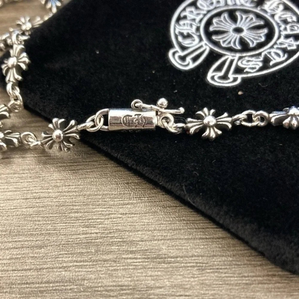 Chrome Hearts Silver Cross Pendant Necklace